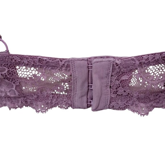 Victorias Secret Lined Demi Underwire Lace Bra Size 38DD Adjustable Purple - Picture 4 of 9